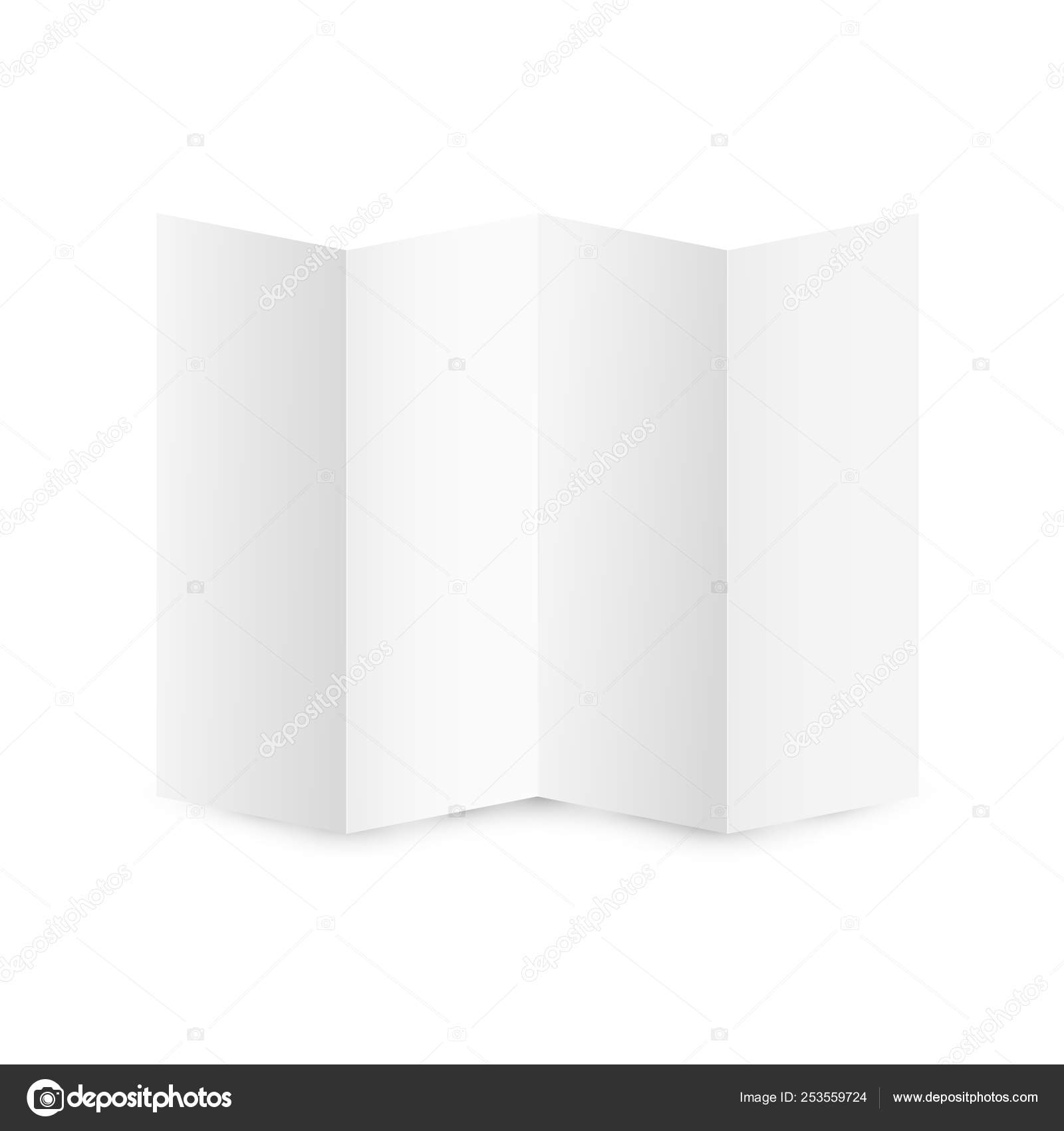 Download Blank Folded Paper Template Horizontal Empty Sheet Paper Mockup Isolated Stock Vector C Yuliash 253559724 PSD Mockup Templates
