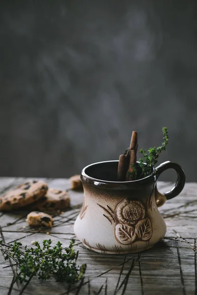 Cup Herbal Tea Cinnamon — Stock Photo, Image