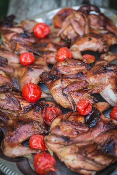 Grilled poultry quails — Stock Photo, Image