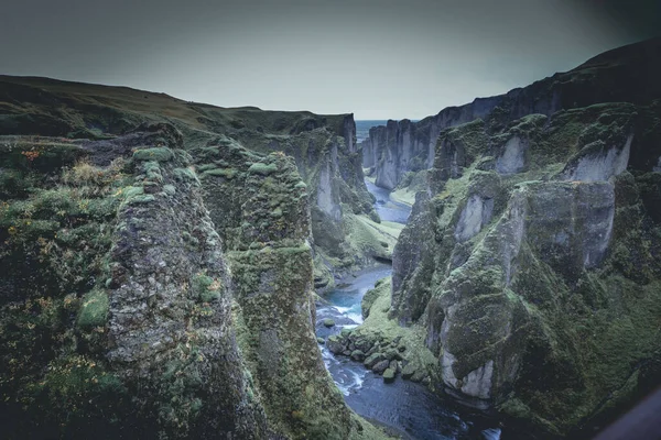Famoso Desfiladeiro Fjadrargljufur Islândia Destino Turístico Superior Sudeste Islândia Europa — Fotografia de Stock