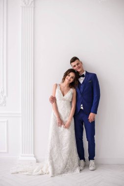 Güzel düğün günü. Gelin ve damat kapalı