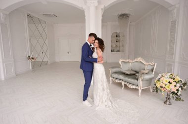 Güzel düğün günü. Gelin ve damat kapalı