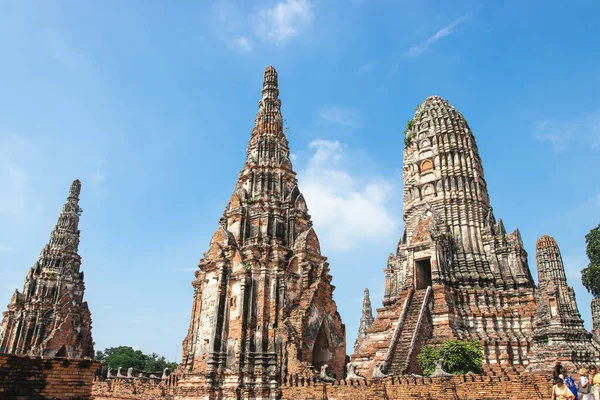 ワットChaiwatantharam寺院 アユタヤで最も印象的な寺院の一つです — ストック写真