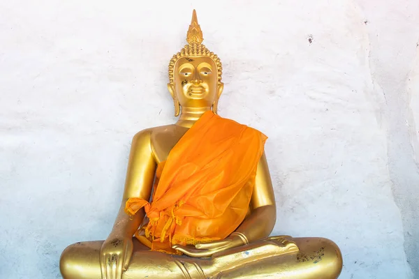 Statue Bouddha Doré Dans Temple Ayutthaya Thaïlande — Photo