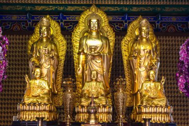 Wat Lengnoeiyi 'deki Altın Buda heykelleri Tayland' da bir Çin tapınağıdır..