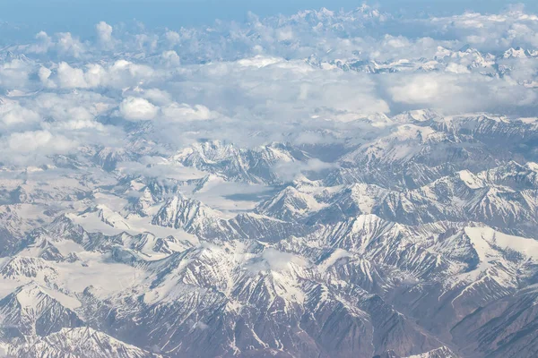 Pohled Horu Himálaje Oknem Letadla — Stock fotografie