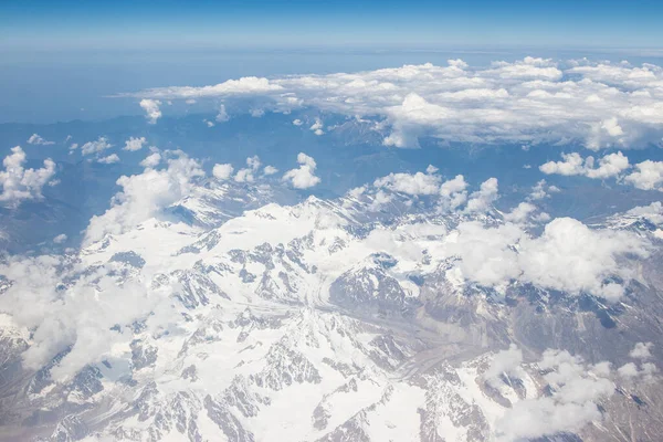 Snö Täcker Himalaya Berget Utsikt Från Flygplanet Leh Ladakh Indien — Stockfoto