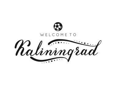 Kaliningrad el yazısıyla yazılmış yazı yazıt. Logo tasarımı. Vektör çizim.