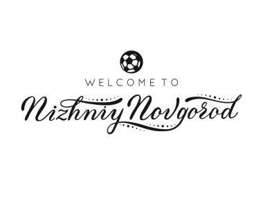 Nijniy Novgorod el yazısıyla yazılmış yazı yazıt. Logo tasarımı. Vektör çizim.