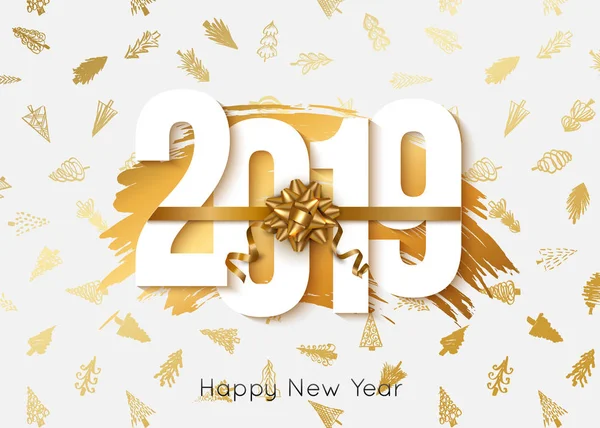 2019 happy New Year achtergrond. Vectorillustratie. — Stockvector