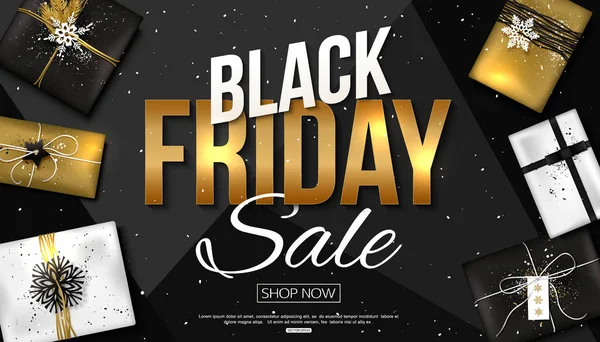 Vector black friday sale banner layout design — Stock Vector