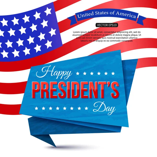 Happy Presidents day holiday design background — Stock Vector