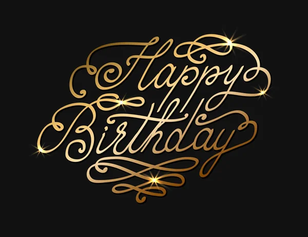 Vektor boldog születésnapot betűk szöveg. Aranyszín. — Stock Vector