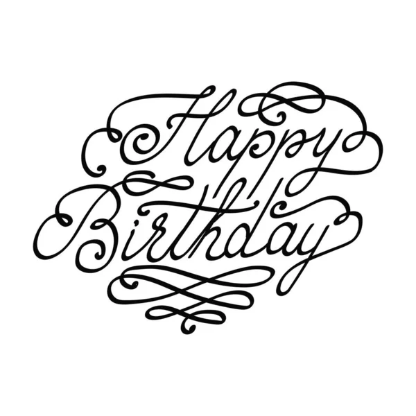 Vector Feliz Aniversário lettering texto isolado no fundo branco —  Vetores de Stock