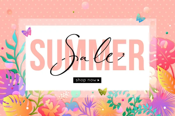 Vector Summer verkoop banner design. Papier stijl. — Stockvector