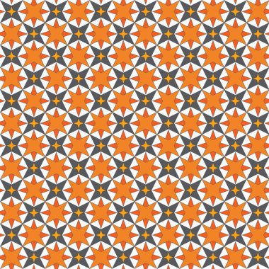 Cadılar Bayramı turuncusuz, sarı arka planda siyah yıldızlar. Kumaş, ambalaj, dekor, kartpostallar, arka plan için uygundur..