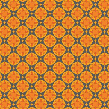 Cadılar Bayramı turuncusuz, sarı arka planda siyah yıldızlar. Kumaş, ambalaj, dekor, kartpostallar, arka plan için uygundur..