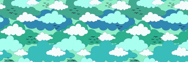 Облака Птицы Облачная Погода Осенью Летом Много Облаков Небе Можно — стоковое фото