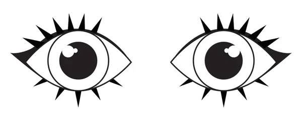 Olho Negro Sobre Uma Ilustração Fundo Branco — Fotografia de Stock