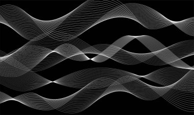 Modern minimalizm tasarımında siyah arkaplanda beyaz çizgiler