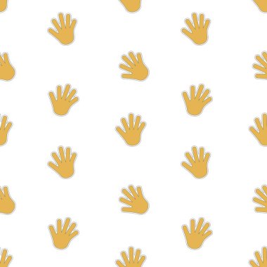 Beyaz arka planda desen sarı el. Kartlar, dekor, arkaplan, ambalaj için kullanılabilir.