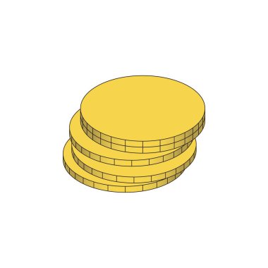 Biraz altın ve sarı para. Dağ gibi para. Etiket, logo, ambalaj, dekorasyon için uygun.