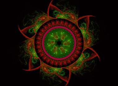 Soyut fraktal desen ve şekiller. Fraktal doku. Serisi, süslü boya renkleri. Arka plan illüstrasyon renk dokusu oluşur.