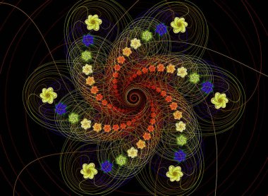 Soyut fraktal desen ve şekiller. Fraktal doku. Serisi, süslü boya renkleri. Arka plan illüstrasyon renk dokusu oluşur.