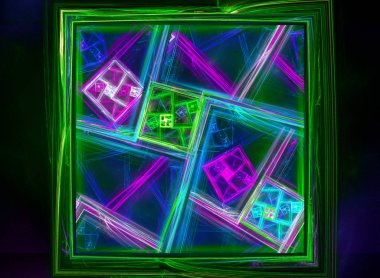 Soyut fraktal desen ve şekiller. Fraktal doku. Serisi, süslü boya renkleri. Arka plan illüstrasyon renk dokusu oluşur.