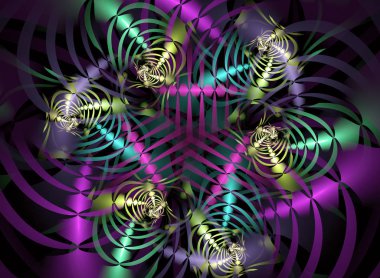 Soyut fraktal desen ve şekiller. Fraktal doku. Serisi, süslü boya renkleri. Arka plan illüstrasyon renk dokusu oluşur.