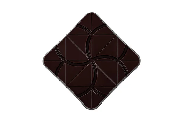 Barra Chocolate Amargo Isolado Fundo Branco Mão Luxo — Fotografia de Stock