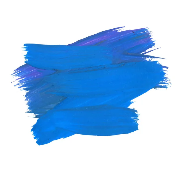 Mancha Tinta Aquarela Movimento Azul Isolado Fundo Branco Pincel Dinâmico — Vetor de Stock