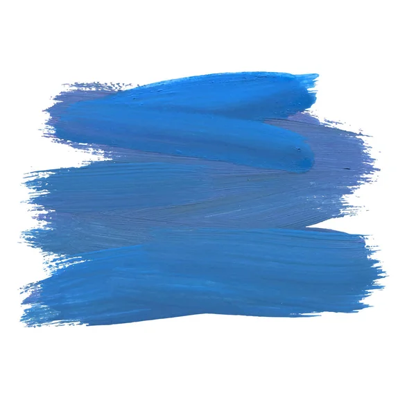 Mancha Tinta Aquarela Movimento Azul Isolado Fundo Branco Pincel Dinâmico — Vetor de Stock