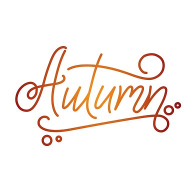 Sonbahar yazı. El tipografi yazılı. Vektör çizim tasarımınız için