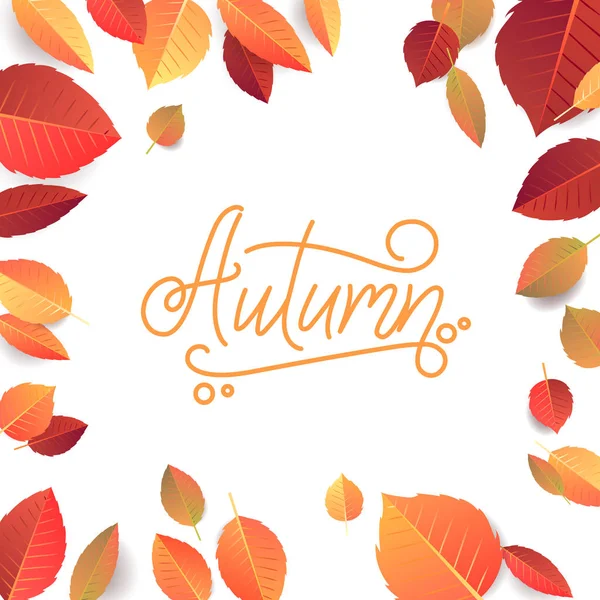 Lettres d'automne. Typographie manuscrite sur fond blanc. Illustration vectorielle pour votre design . — Image vectorielle