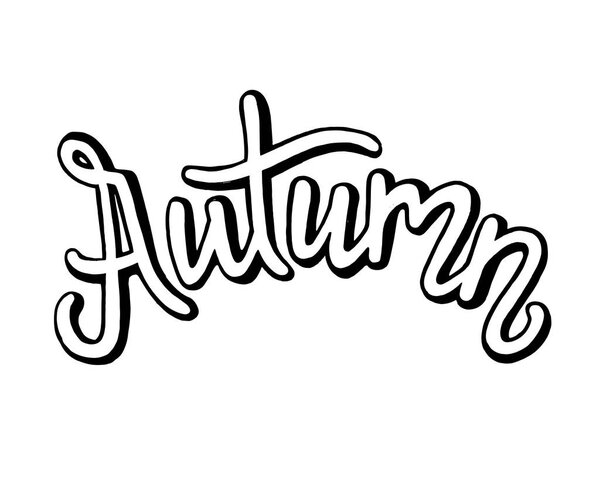 Autumn Lettering. Hand Written Typography. Vector Illustration for Your Design