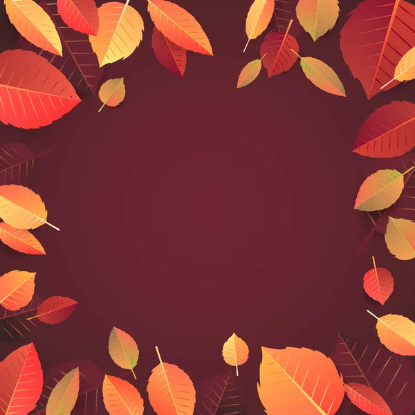 Autumn Seasonal Banner Template Fallen Leaves — Stock Photo, Image