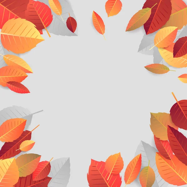 Herbst Saisonale Banner Vorlage Mit Abgefallenen Blättern — Stockfoto