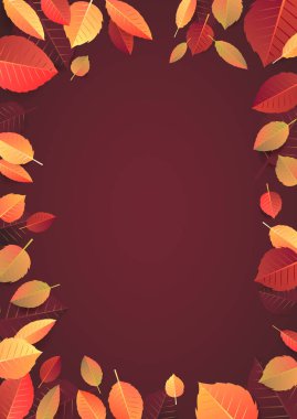 düşen yapraklar, vektör çizim ile sonbahar Mevsimlik afiş şablon