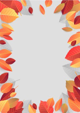 düşen yapraklar, vektör çizim ile sonbahar Mevsimlik afiş şablon