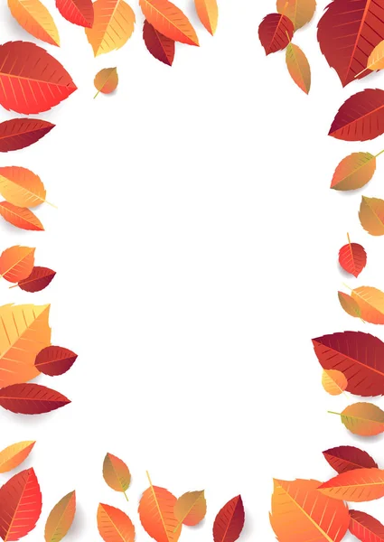 Höstens Säsong Banner Mall Med Nedfallna Löv Vektorillustration — Stock vektor