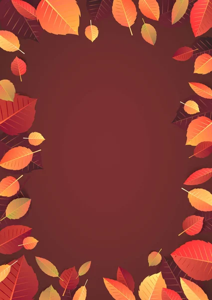 Autumn Seasonal Banner Template Fallen Leaves Vector Illustration — Stock Vector