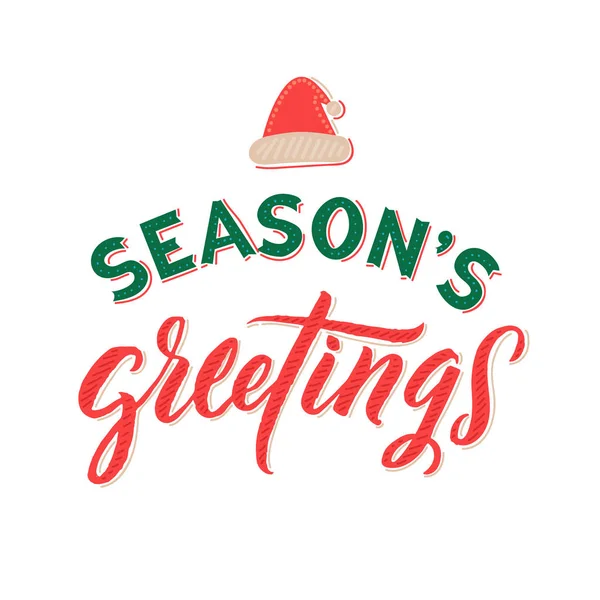 Salutations Saison Joyeux Noël Conception Texte Logo Vectoriel Typographie Utilisable — Image vectorielle