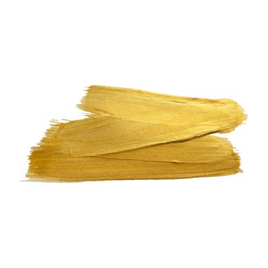 Beyaz arka planda altın boya fırça sıcama