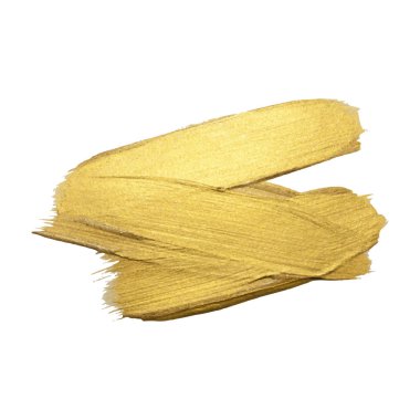 Beyaz arka planda altın boya fırça sıcama