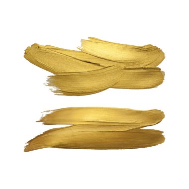 Beyaz arka planda altın boya fırça sıcama