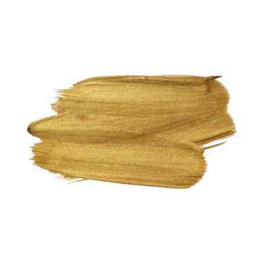 Beyaz arka planda altın boya fırça sıcama