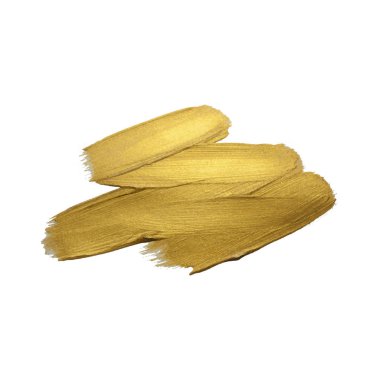 Beyaz arka planda altın boya fırça sıcama