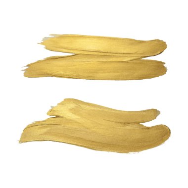 Beyaz arka planda altın boya fırça sıcama