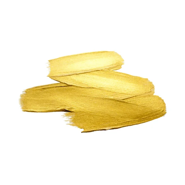Pincelada dorada sobre fondo blanco — Archivo Imágenes Vectoriales